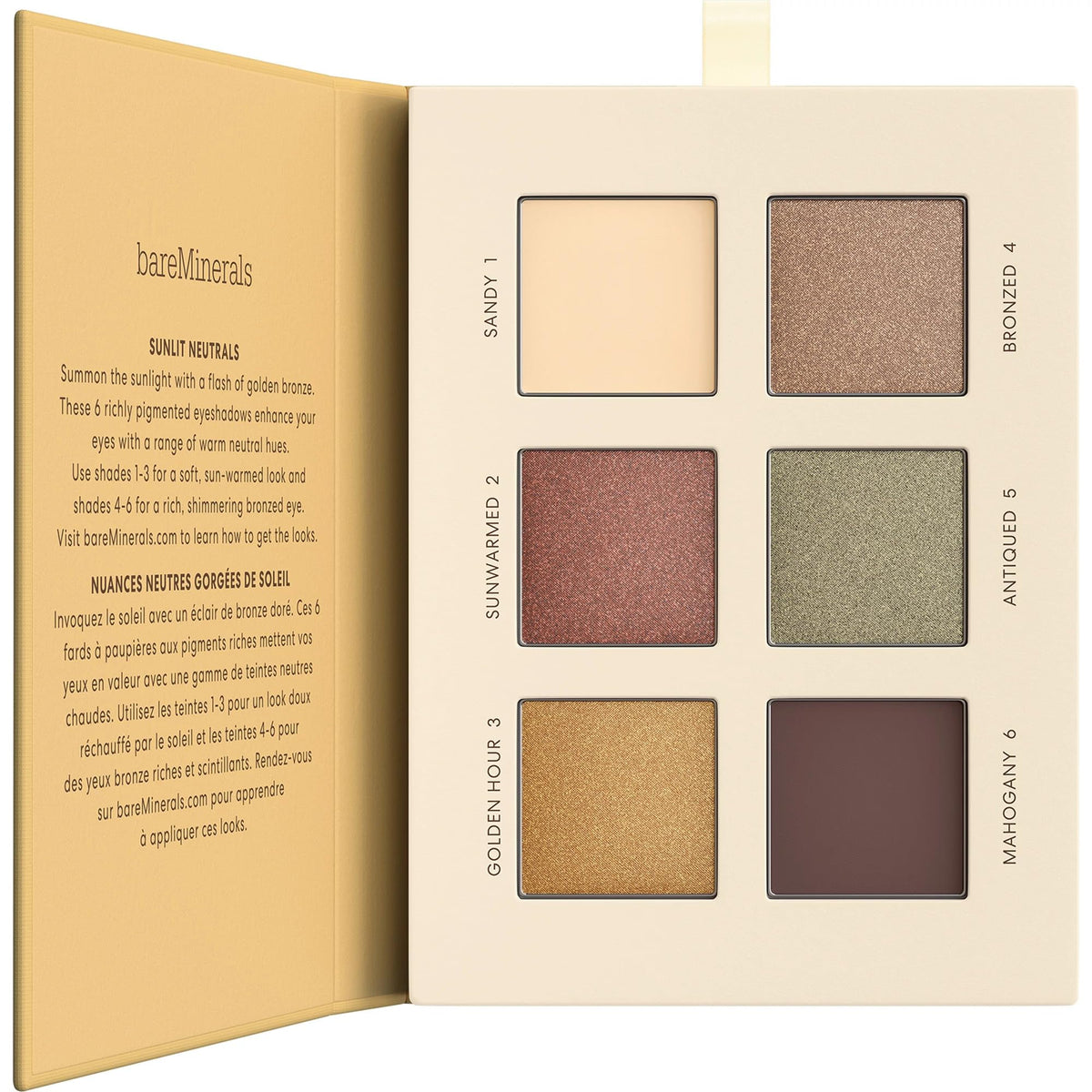 bareMinerals front packaging showing compact palette and logo, highlights portability