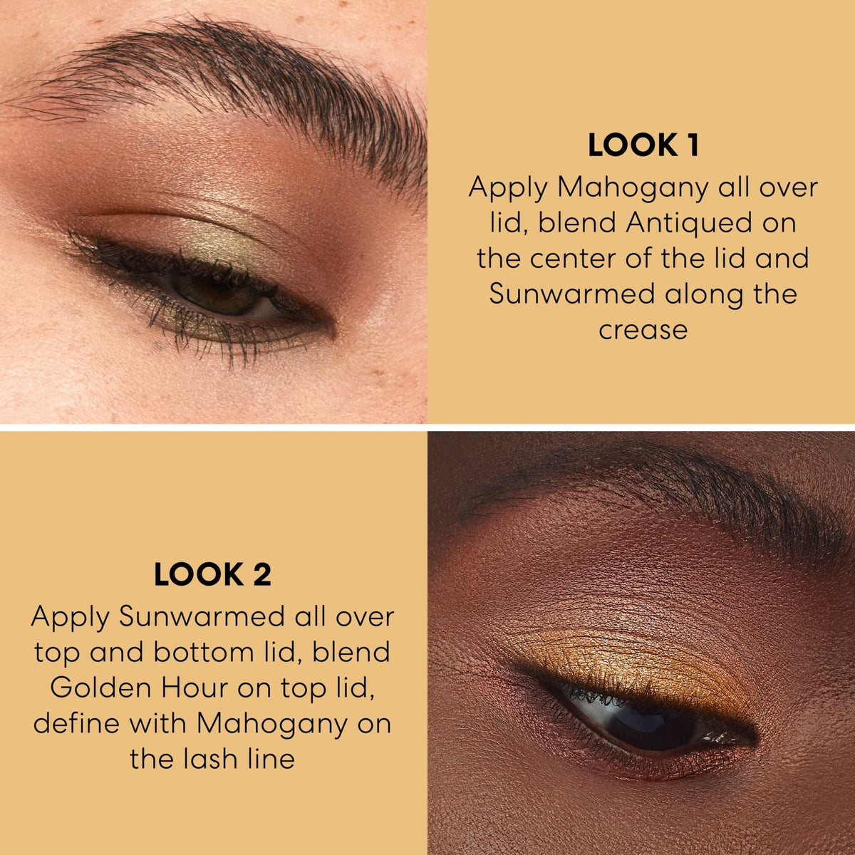 bareMinerals application on eye showing blendability and wearable shimmer highlight