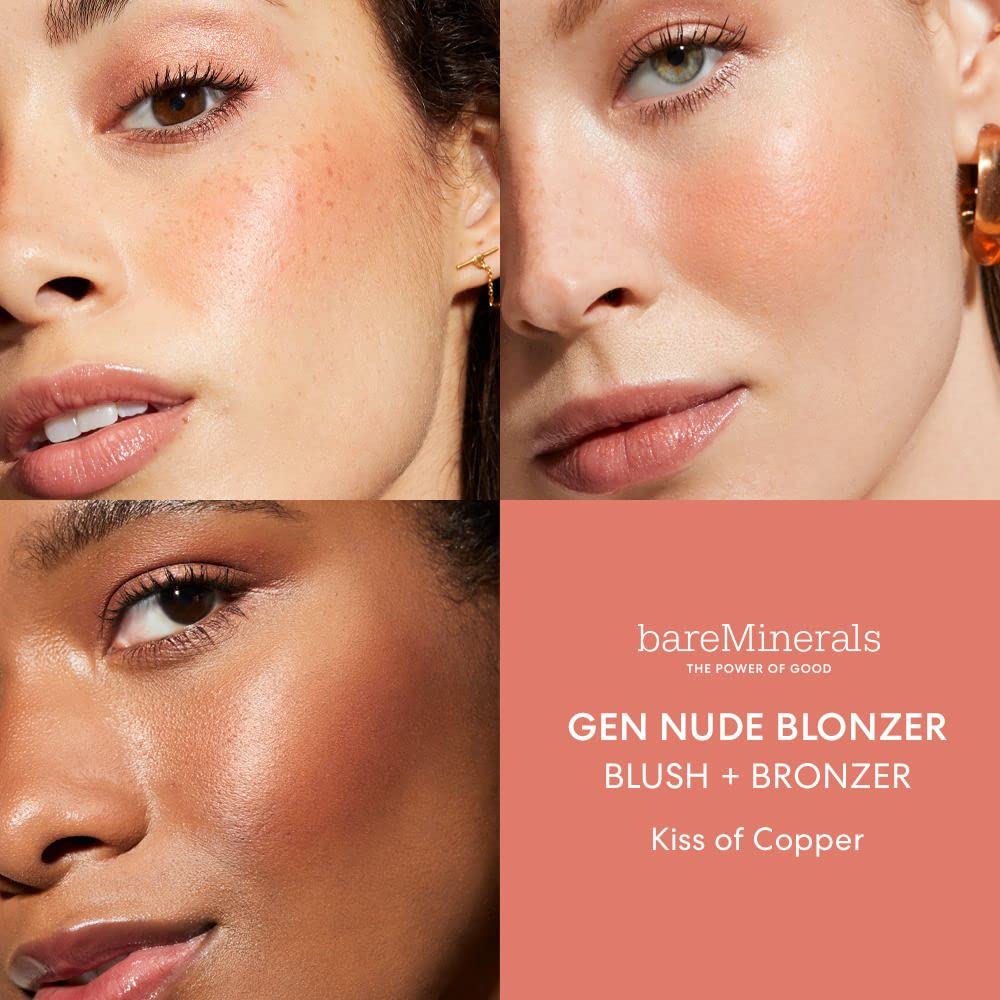 bareMinerals swirled stroke on skin highlighting buildable rosy-bronze glow