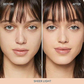 bareMinerals powder texture close-up showing fine milled particles for soft-focus effect