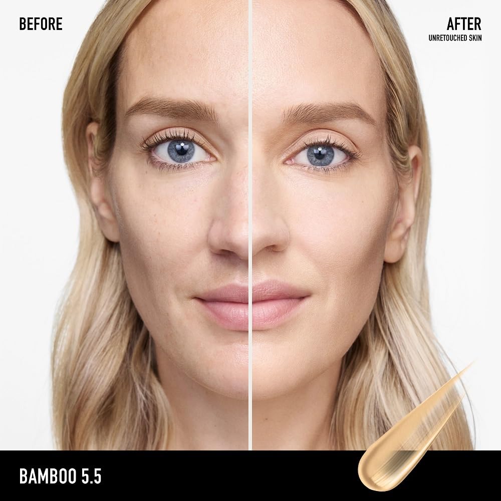 bareMinerals dewy texture swatch on skin showing blendable hydration benefit
