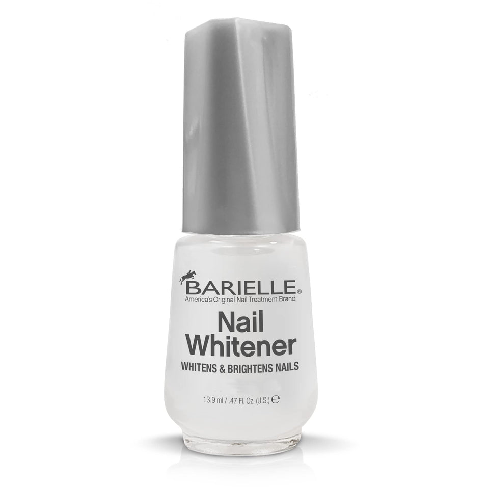 BARIELLE front bottle showing brightening nail whitener and label benefits