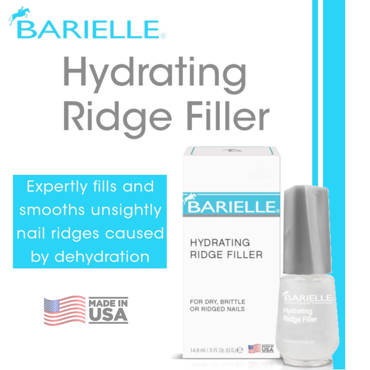 BARIELLE application close-up brushing filler onto a ridged nail