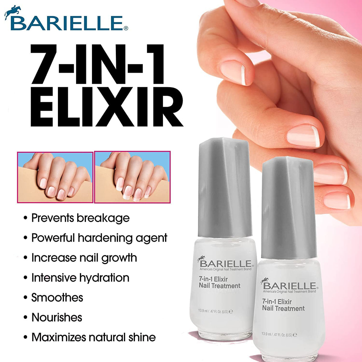 BARIELLE open cap with brush demonstrating easy precise application