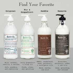 BARR-CO label and ingredients closeup revealing plant-based formulation benefits