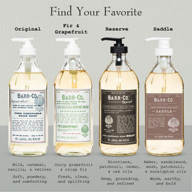 BARR-CO pump dispensing soap into hands for easy use