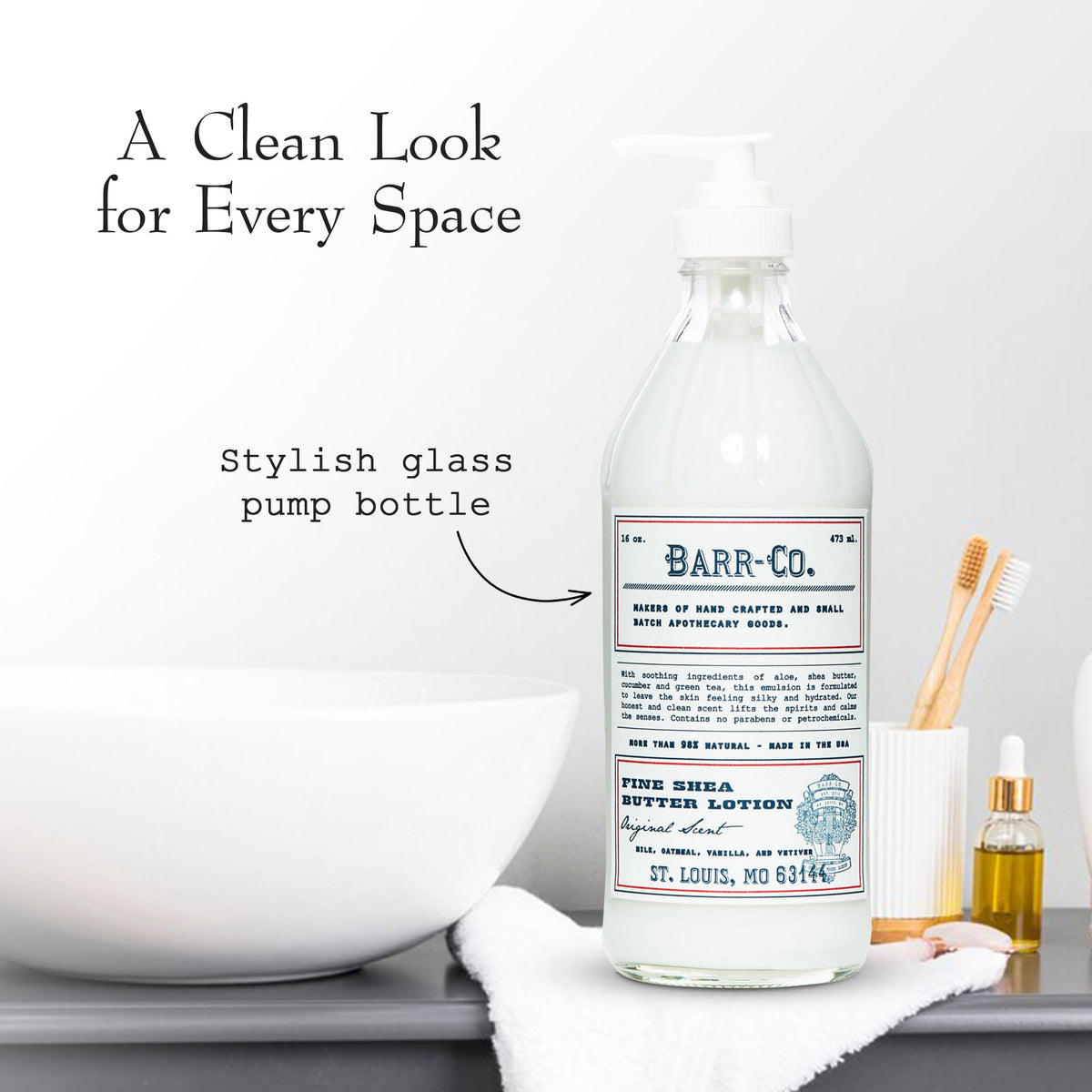 BARR-CO size scale with 16oz bottle for clear volume comparison