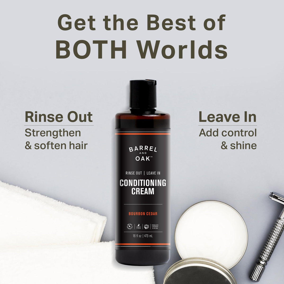 Barrel & Oak cream texture close-up highlighting smooth consistency for easy styling