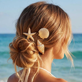 BARTOSI close-up of shell and conch showing embossed texture for elevated beach style