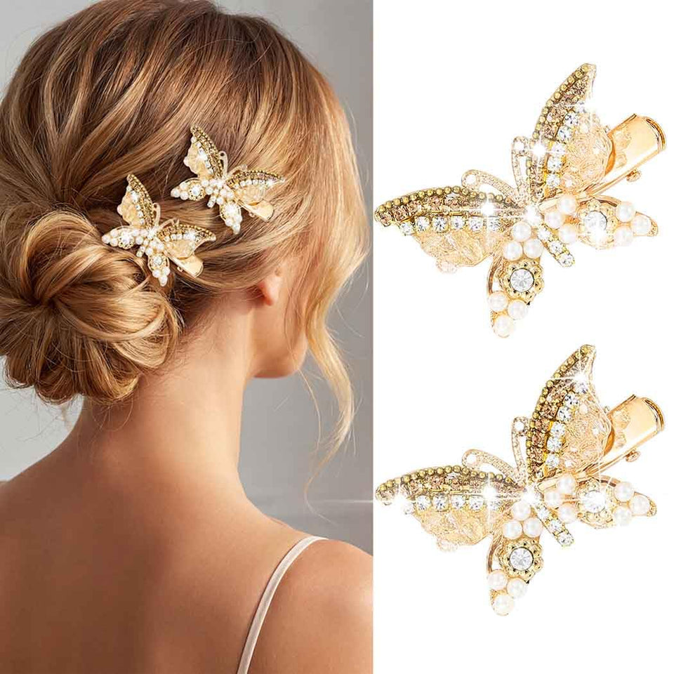 BARTOSI front view showing gold butterfly clips and elegant packaging, adds instant polish