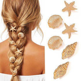 BARTOSI front view of gold seashell clips showing pack and finish, adds polished detail