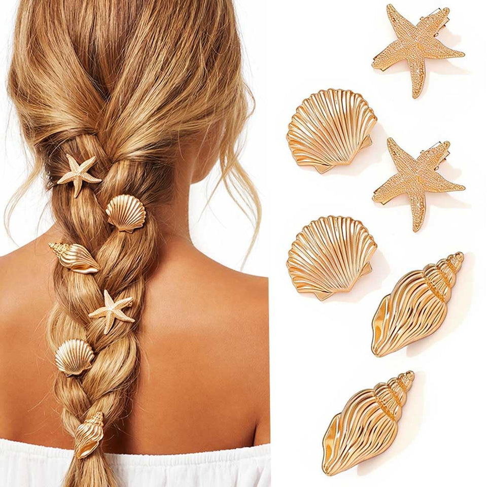 BARTOSI front view of gold seashell clips showing pack and finish, adds polished detail