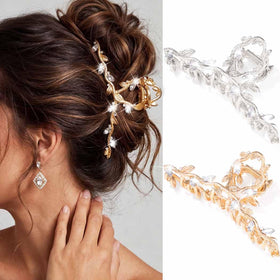BARTOSI front view gold claw clips showcasing elegant sparkle and secure hold