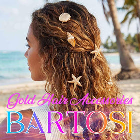 BARTOSI clip placed on a low bun showing stability and evening-ready accent
