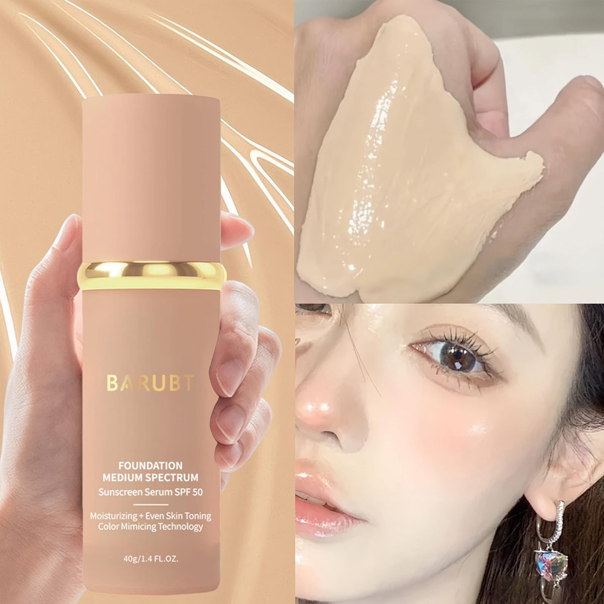 BARUBT label close-up listing hyaluronic acid and nourishing ingredients for hydration