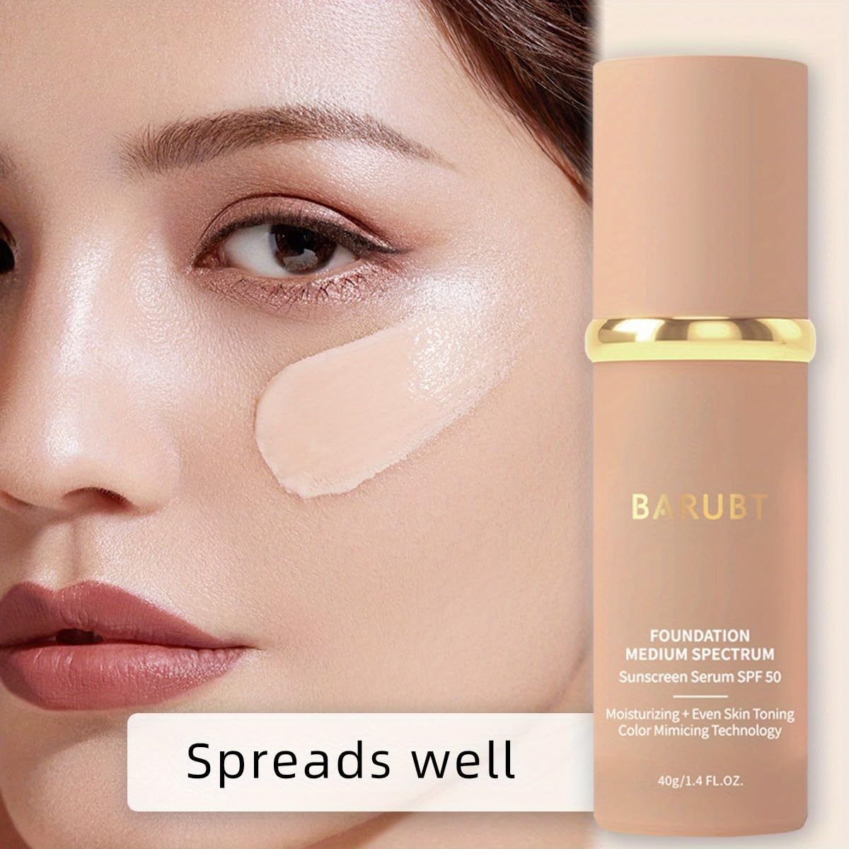 BARUBT foundation with water droplets showing sweatproof protection