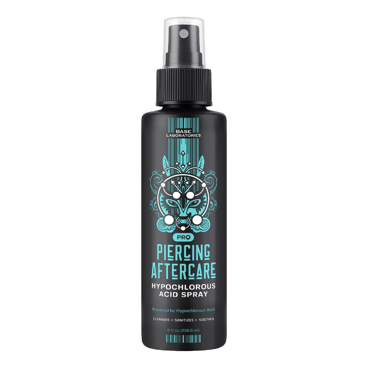 BASE LABORATORIES bottle on bathroom shelf in lifestyle scene to show everyday use