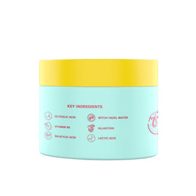BASE LABORATORIES before and after schematic illustrating reduced bumps and smoother skin