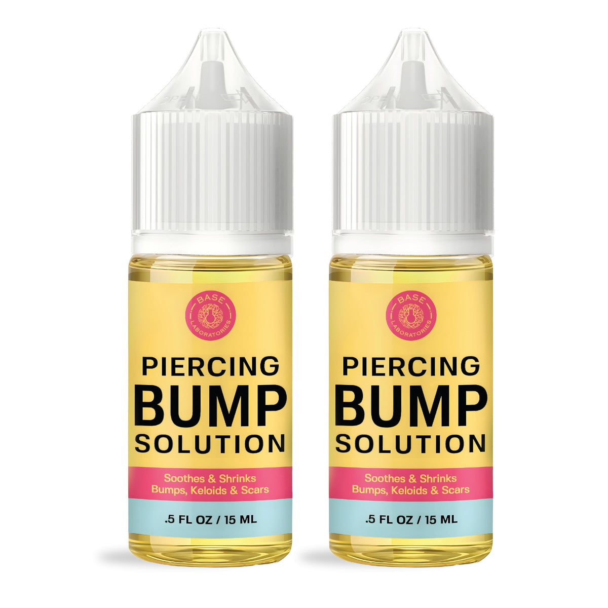 BASE LABORATORIES front packaging showing clean aftercare oil for piercings and calm skin