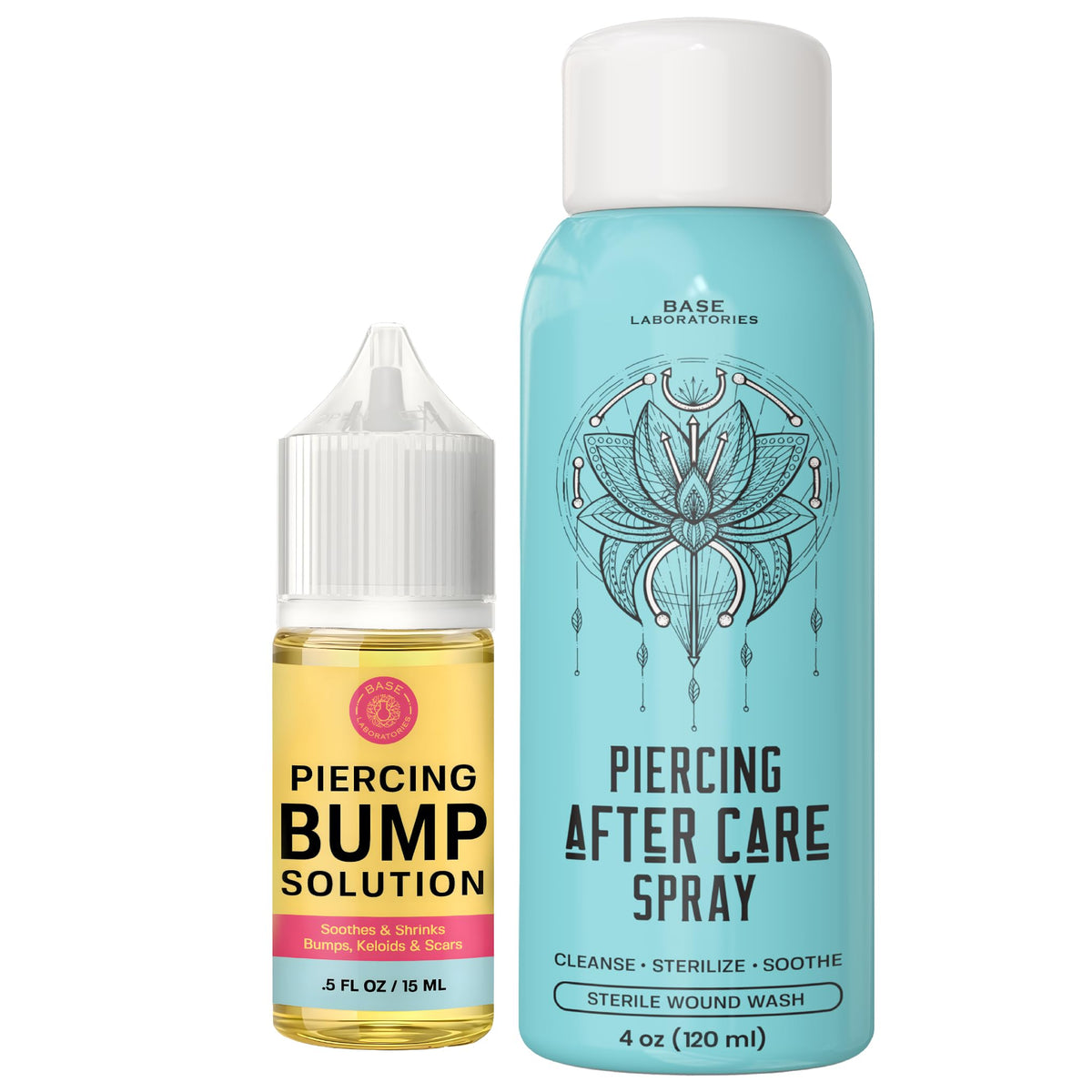 BASE LABORATORIES front packaging showing both spray and oil for clean healing
