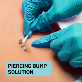 Base Laboratories swab demonstrating gentle cleaning on a nose piercing for balanced healing