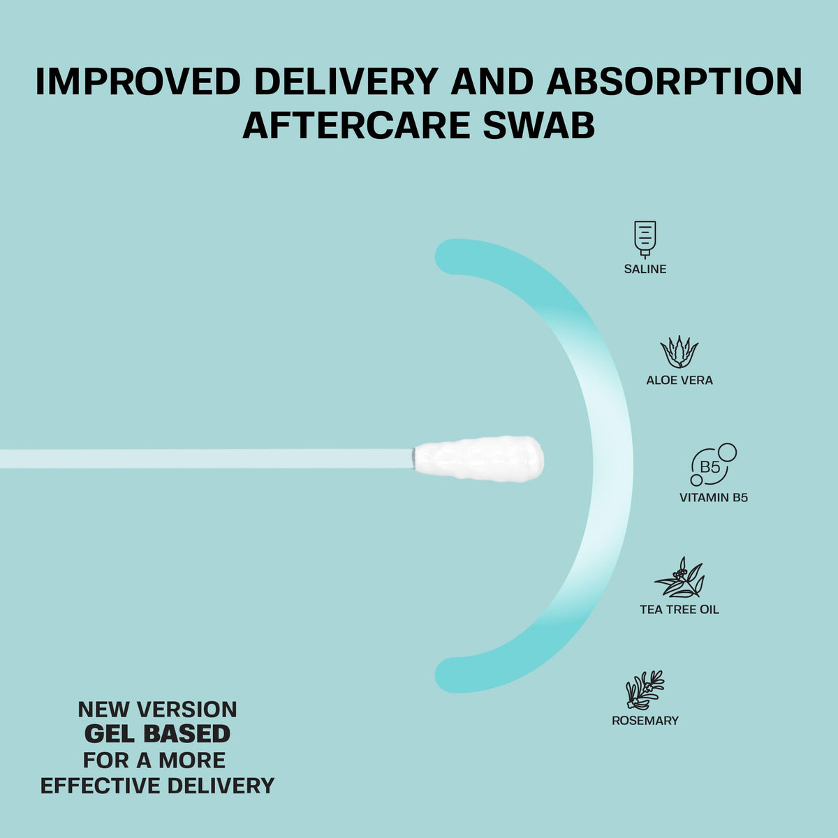 Base Laboratories open container with swabs ready to use for hygienic piercings on the go