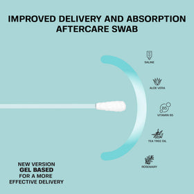 Base Laboratories open container with swabs ready to use for hygienic piercings on the go