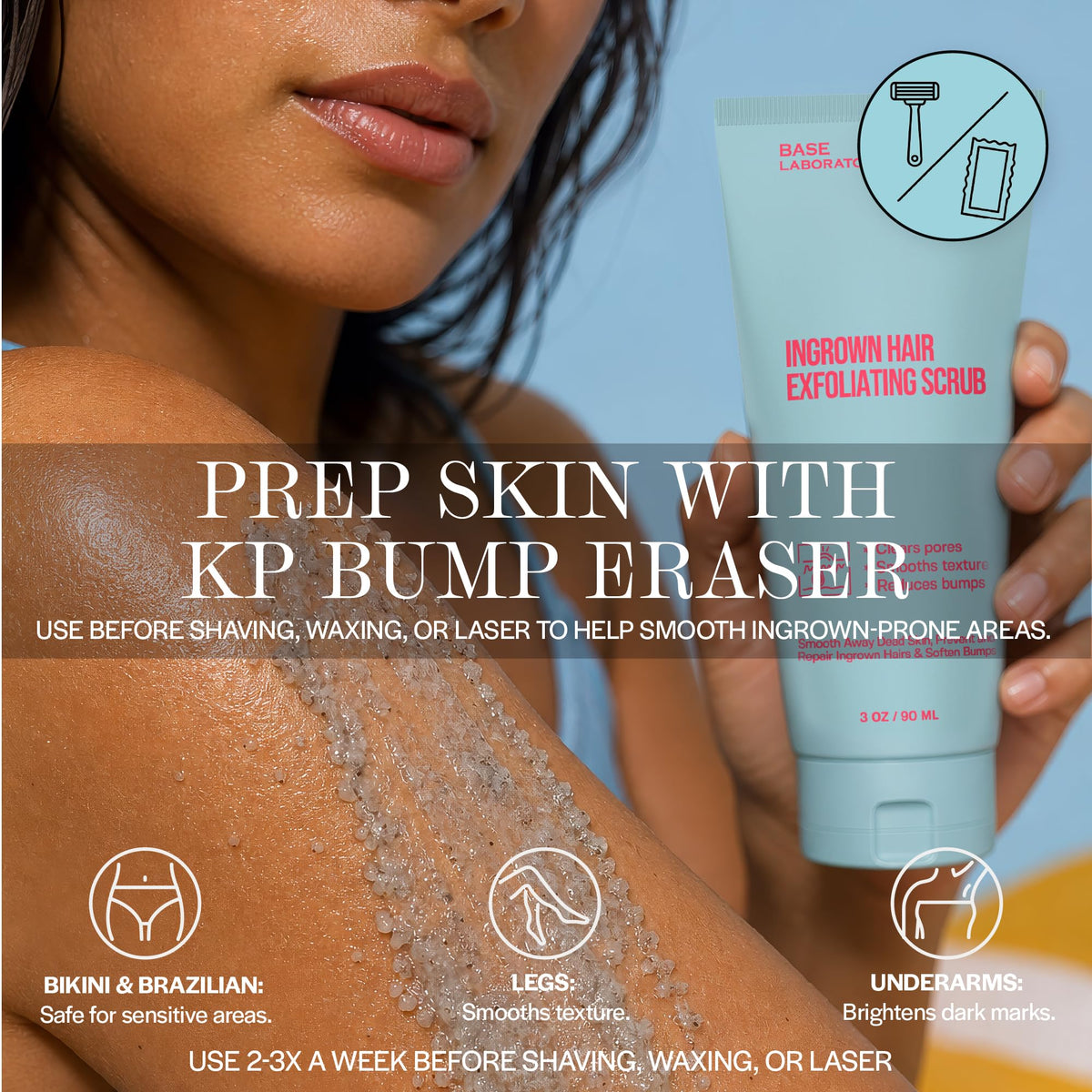 Base Laboratories sea salt granules detail, physical exfoliant clarity
