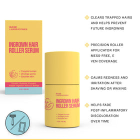 BASE LABORATORIES 2oz bottle next to ruler showing portable size for travel convenience