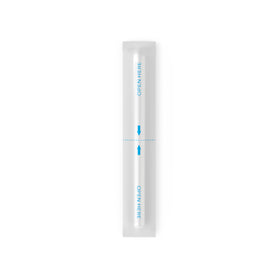 Base Laboratories swab held in hand for scale to show compact, travel-friendly size