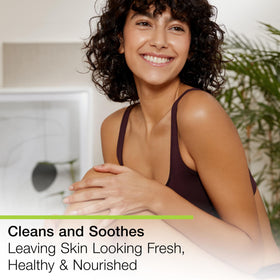 Basis soap lather in hand demonstrating mild cleansing and easy rinse