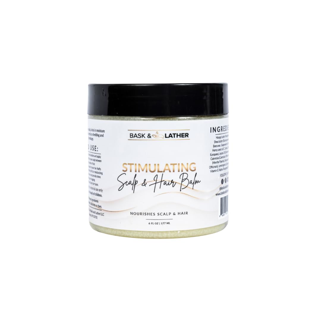 Bask & Lather front jar label showing product and size with clear benefit