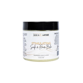 Bask & Lather front jar label showing product and size with clear benefit