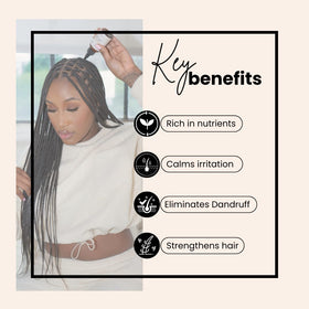 Bask & Lather in-hand dropper applying drop to scalp for precise, low-waste benefit