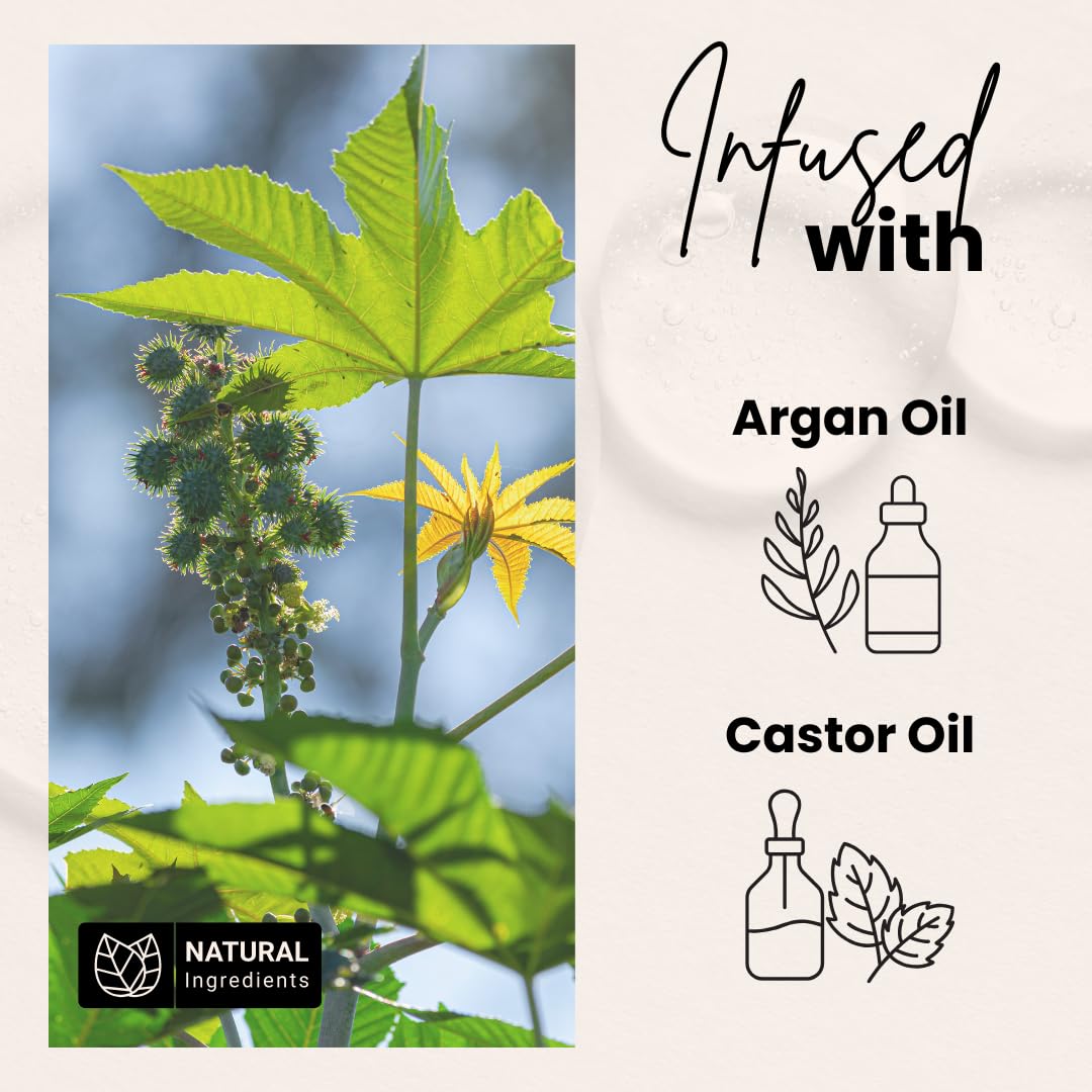 BASK & LATHER castor oil ingredient shot highlighting nourishing benefit for stronger edges