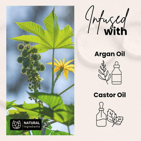 BASK & LATHER castor oil ingredient shot highlighting nourishing benefit for stronger edges