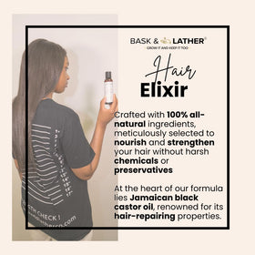 BASK & LATHER oil texture close-up highlighting smooth emollient shine
