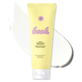 Bask front packaging 3.4 fl oz showing SPF 50 protection and travel size benefit