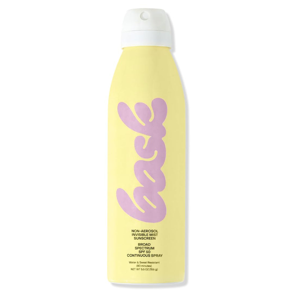Bask front packaging 5.5 oz bottle showing label and SPF 50 protection