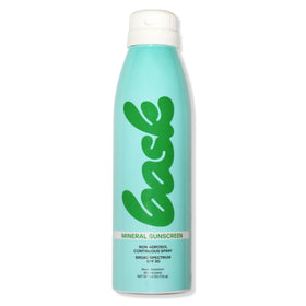 Bask front packaging showing bottle and label, clear SPF info and benefit