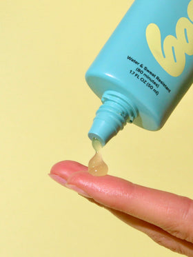 Bask label close-up featuring squalane ingredient that supports hydration