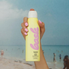 Bask label detail displaying reef-friendly claim and dermatologist note