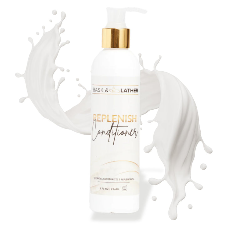 BASK & LATHER front bottle shot showing clean labeling and 8 oz size for shelf appeal