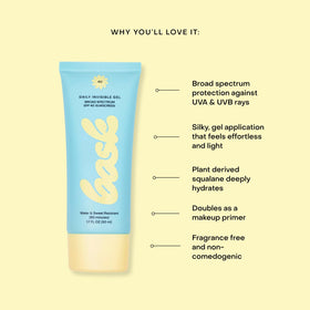 Bask pump dispensing gel illustrating easy, mess-free application benefit