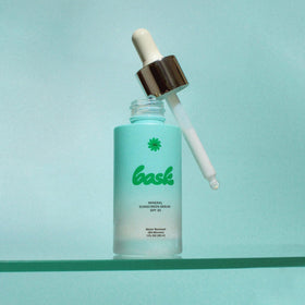 Bask pump dispensing serum illustrating easy, controlled application benefit