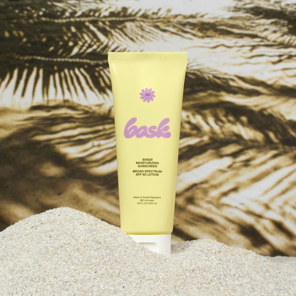 Bask texture close-up highlighting lightweight, non-greasy feel on skin