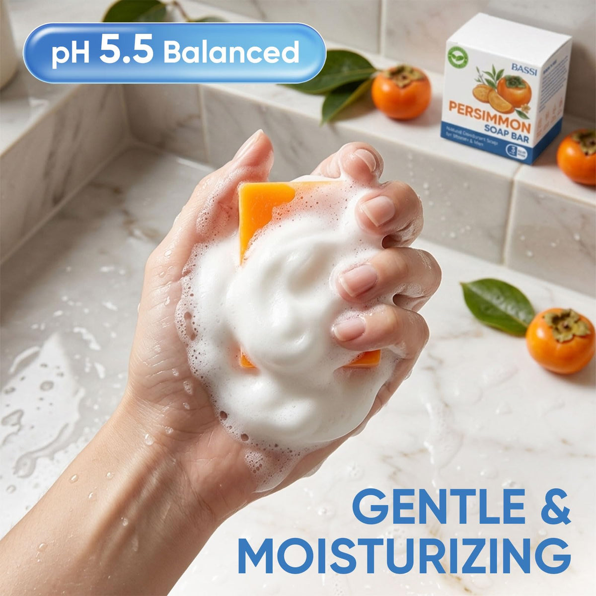 BASSI family using soap at bath time illustrating gentle safe formula