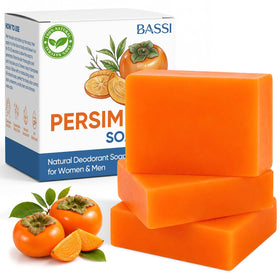 BASSI front-packaging showing three persimmon soap bars for odor control