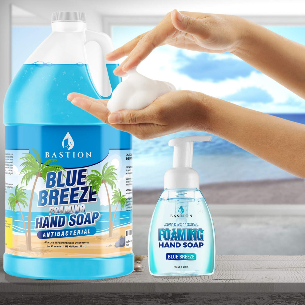 Bastion Blue Breeze on kitchen counter showing pleasant scent benefit