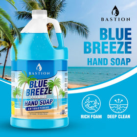 Bastion Blue Breeze packaging top cap close-up for spill-free refill